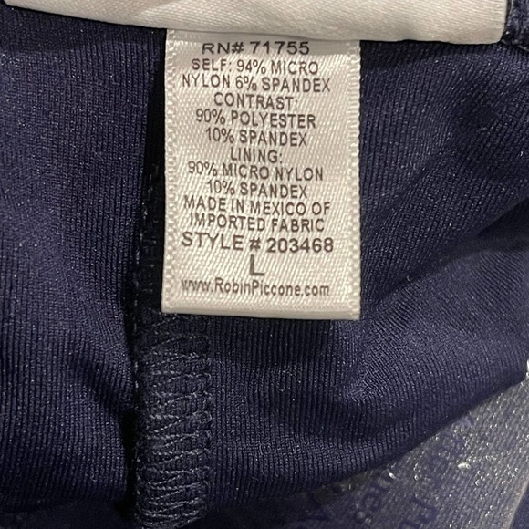 Robin Piccone Womens Navy/White Stripe Sailor Tab High Waist Bikini Bottom Large - Picture 11 of 11